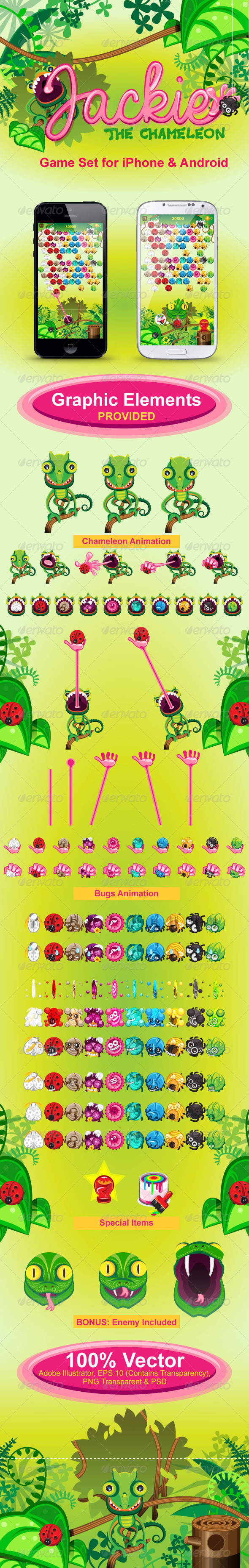Jackie The Chameleon Game Set