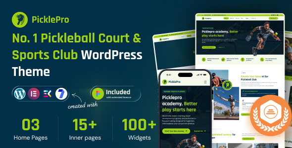 PicklePro – Pickleball Club & Sports WordPress Theme