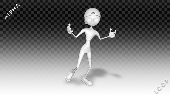 3D Man Character - Cartoon Jumping Dance alt