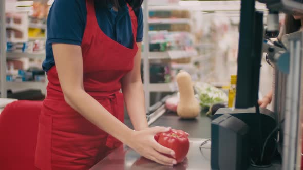 Checking Out At Supermarket