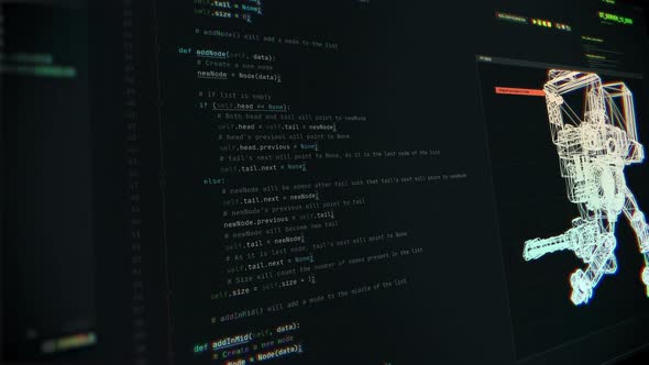 Modern Software Connects To Electronic Robot With Digital Development Scripts alt