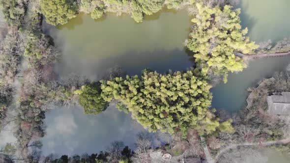 Aerial Photography Of Hangzhou Zhejiang Xixi Wetland Park River Port Pond Ship