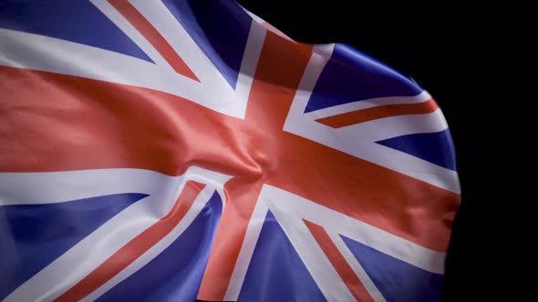National United Kingdom Flag. Black background.