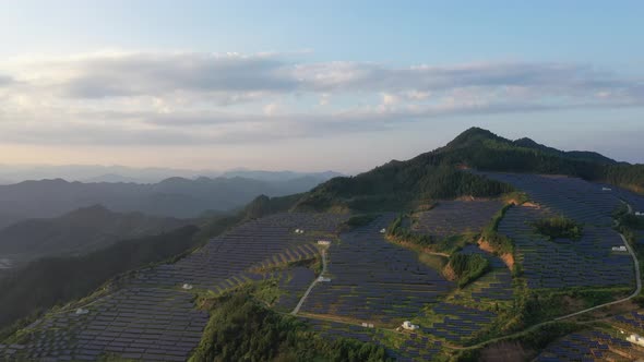 Solar power station in montain