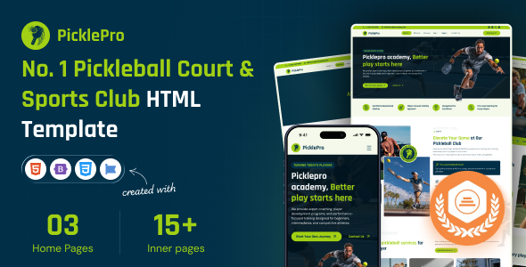 PicklePro – Pickleball Club & Sports HTML Template