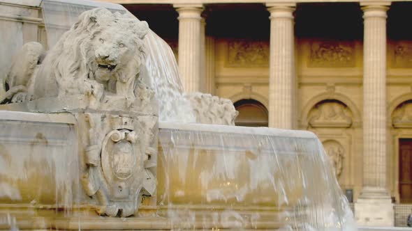 Classical French fountain (Paris, France)