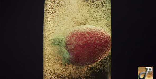Strawberry Falling In Champagne 02
