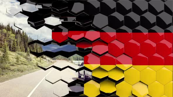 Germany Flag Hexagon Transition - 4K Resolution