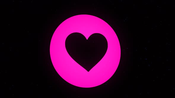 Animation of the heart icon in the digital space