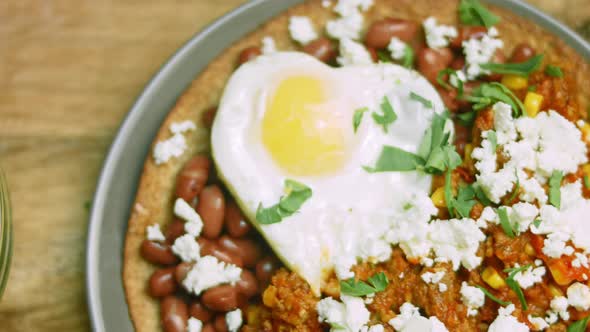 Huevos Rancheros with Heartshaped Egg