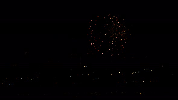 Fireworks Flashing in the Night Holiday Sky