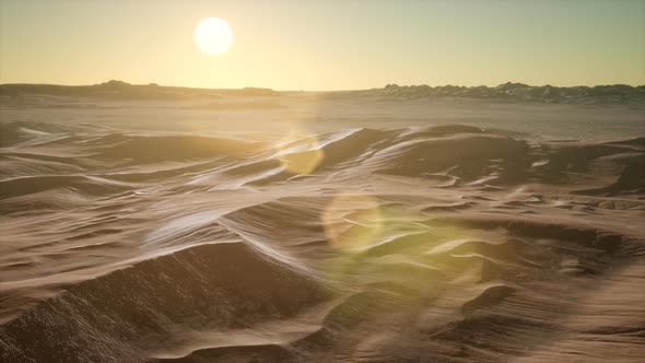 Red Sand Desert Dunes at Sunset