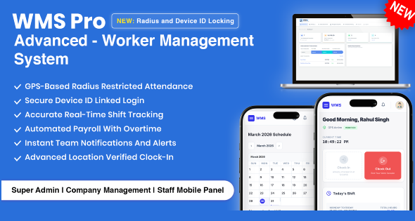 WMS : SaaS Worker Management System | Ready to use | Laravel
