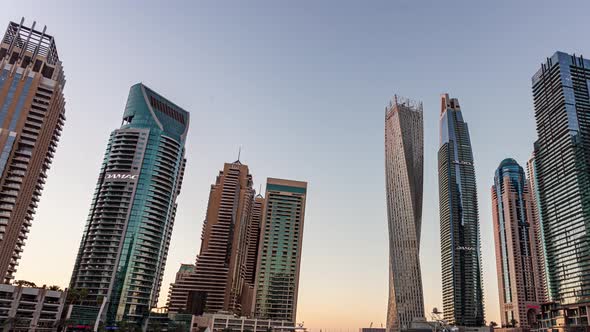 Dubai Marina Sunset Timelapse, Dubai, UAE