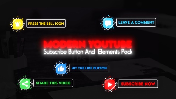 Modern YouTube Subscribe Button & Elements Pack