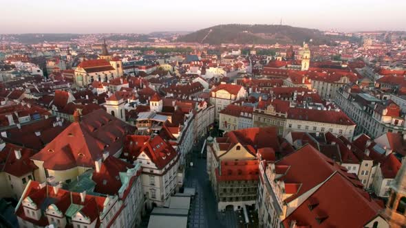 Aerial view of old center of Prague, Czech Republic