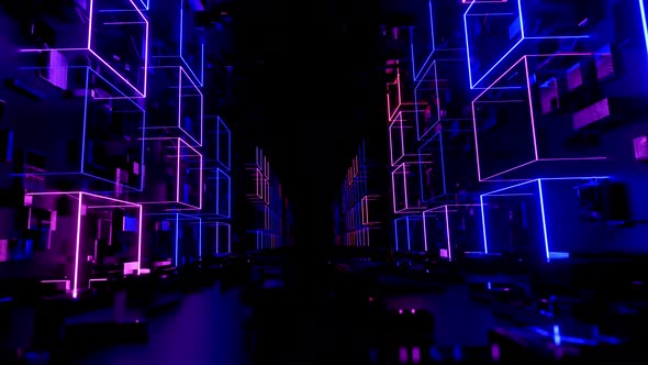 Hitech Neon Scifi Tunel