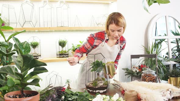 Beautiful Woman Keen on Flora and Plants