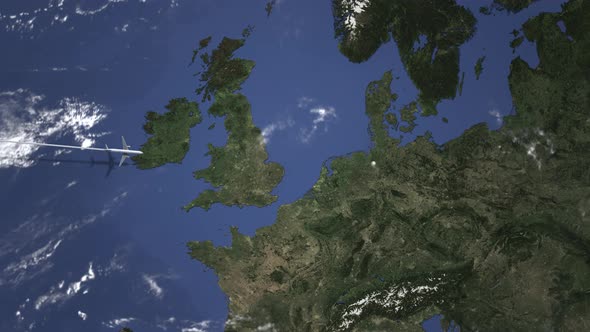 Commercial Airplane Flying To Bremen Germany alt