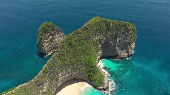 Aerial View on Kelingking Beach on Nusa Penida Island