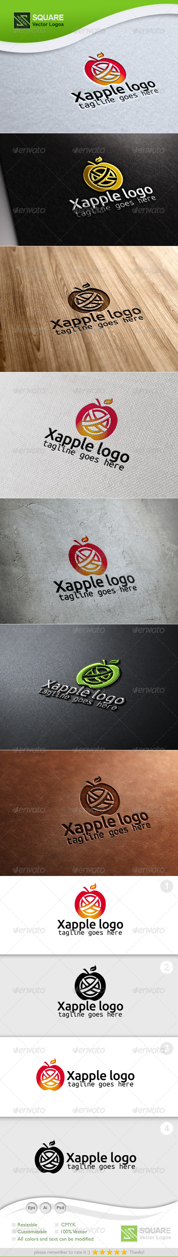 X, Apple Vector Logo Template