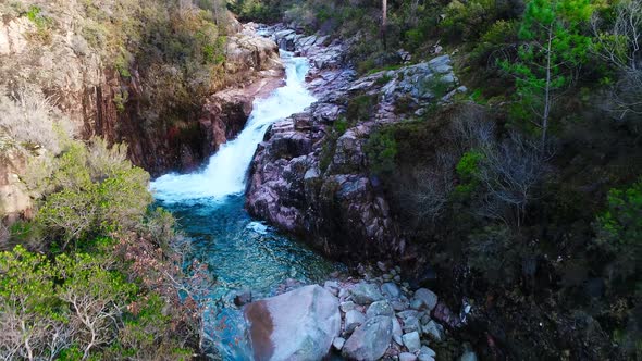 Mountain Water Stream Flowing Down