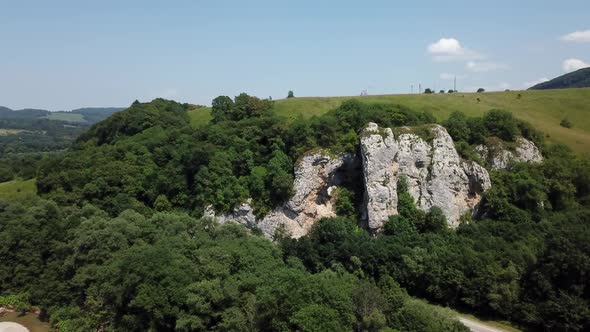 Aerial Nature View of Caucasus Mountain at Sunny Morning