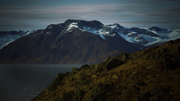 Mountains and Fjords at Norway Landscape