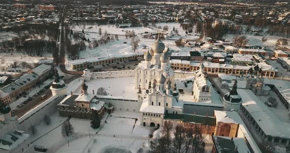 Aerial Panorama Of The Rostov Kremlin