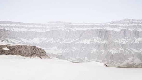 Rocks Covered in Snow in Ski Resort