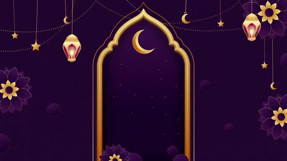 Ramadan Background Eid Lamp Lantern Purple
