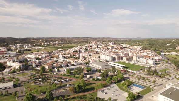 Civil parish of Silves amidst flatlands of Algarve, Portugal - Aerial