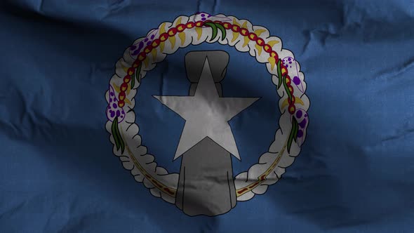 Northern Mariana Islands Flag Textured Waving Background 4K