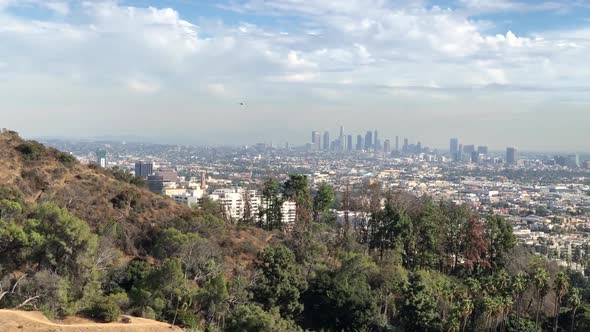 Incredible view of Los Angeles city from mountains
