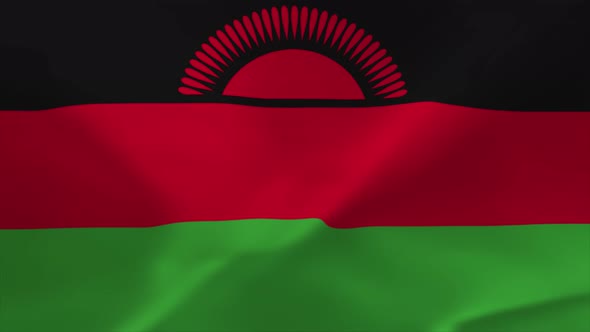 Malawi Waving Flag Animation 4K Moving Wallpaper Background