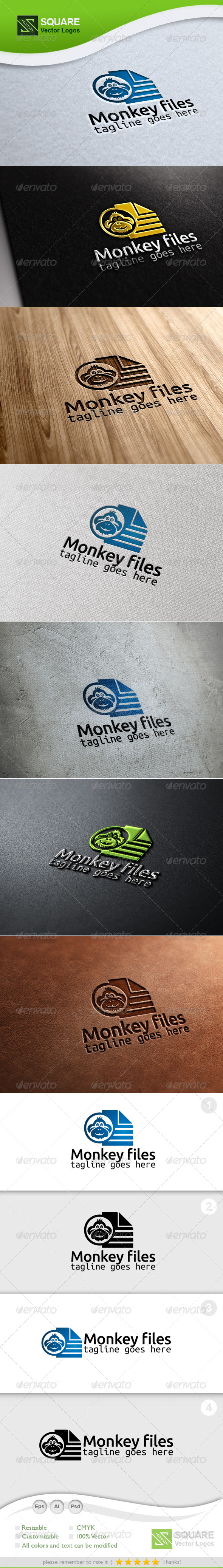 Monkey, Files Vector Logo Template