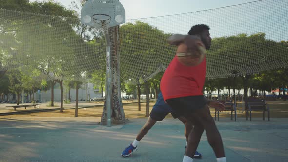 street basketball game outdoor.