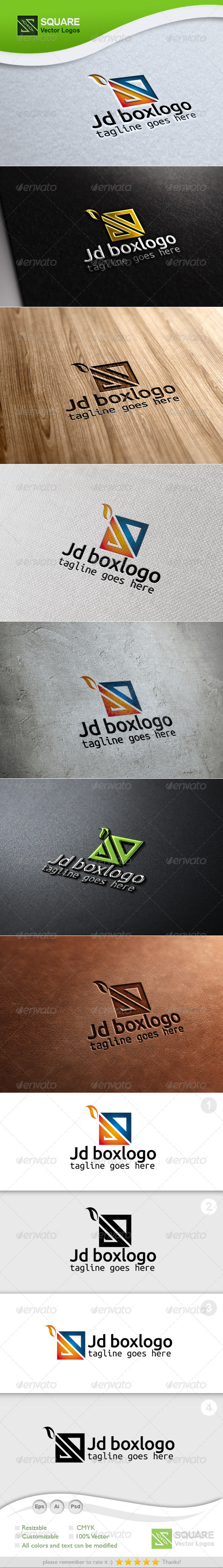 J, D, Box Vector Logo Template