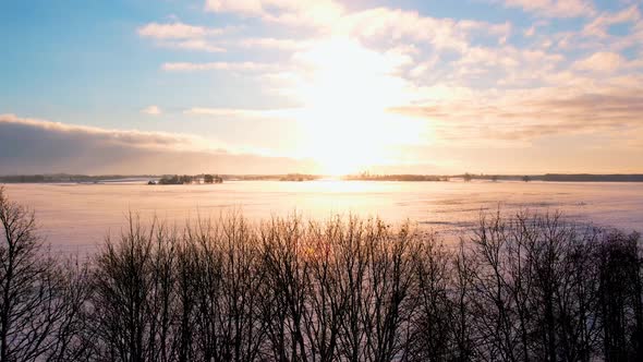 Beautiful winter sunset