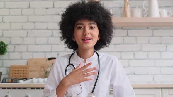 Afro American Woman Doctor During Online Consultation