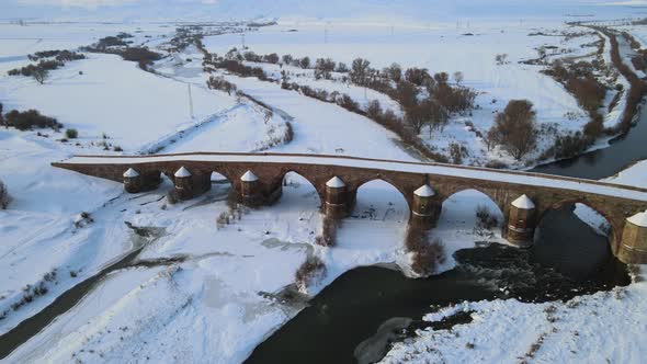 bridge winter landscape