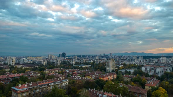 Day to Night Timelapse of Sofia, Bulgaria
