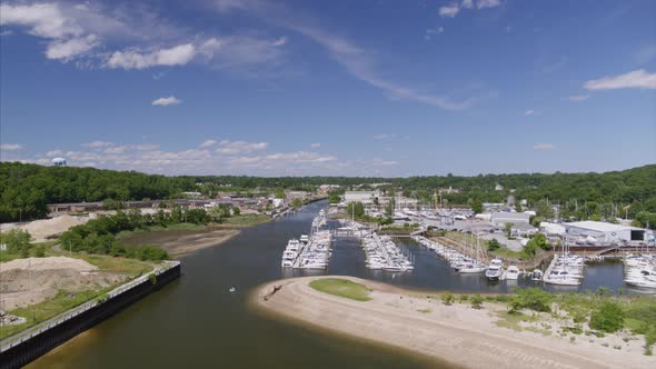 Boats Docked at a Marina in Long Island