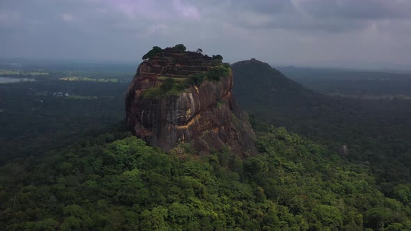 Aerial view of Sigiriya Lion's Rock, Sri Lanka.