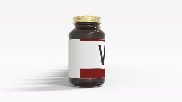 VITAMIN D3 Text on the Labels of Medical Bottles alt