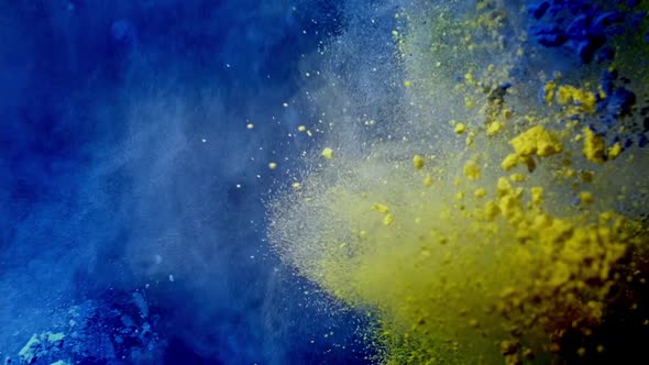 Color Mix of Blue and Yellow Powder