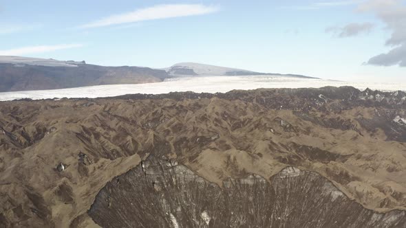 Subglacial Volcano Katla and Glacier Myrdalsjokull in Iceland at Daytime