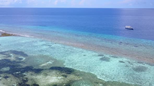 Aerial nature of sea view beach by blue ocean and sand background