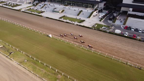 Horseracing at Hipodromo Argentino de Palermo, aerial tracking