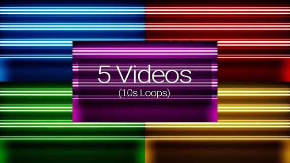 Flickering Striped Neon Light Stage Vj Loops Pack